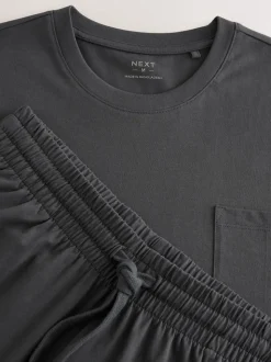 Slate Grey Jersey Long Pyjamas Set
