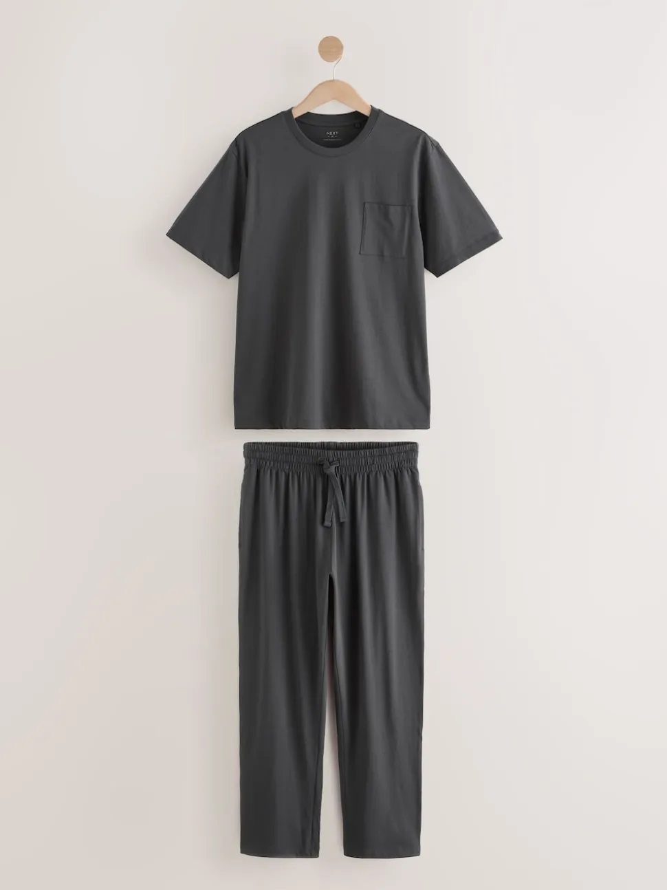 Slate Grey Jersey Long Pyjamas Set