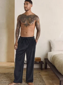 Slate Grey Jersey Textured Ribbed Joggers