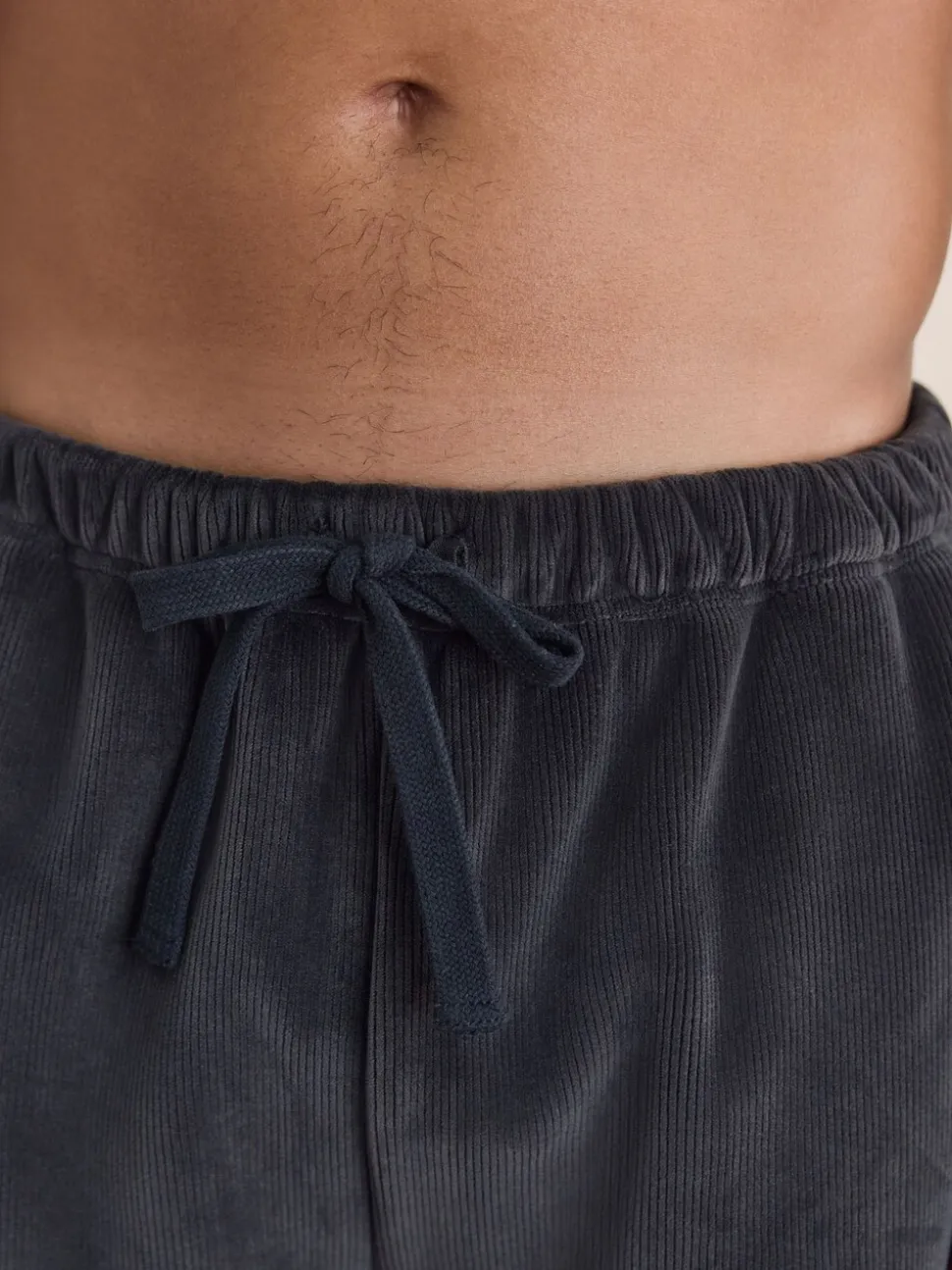 Slate Grey Jersey Textured Ribbed Joggers