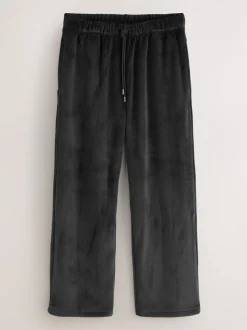 Slate Grey Jersey Textured Ribbed Joggers