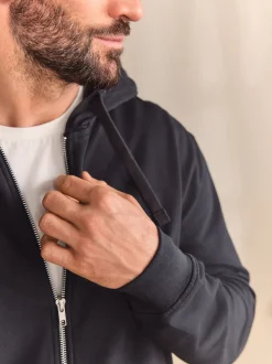 Slate Grey Lightweight Zip Up Hoodie