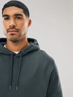 Slate Grey Regular Fit Heavyweight Cotton Rich Jersey Hoodie