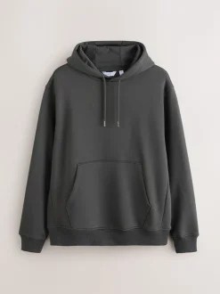 Slate Grey Regular Fit Heavyweight Cotton Rich Jersey Hoodie