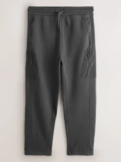 Slate Grey Relaxed Fit Garment Wash Utility Style Joggers