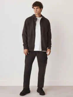 Slate Grey Relaxed Fit Garment Wash Utility Style Joggers