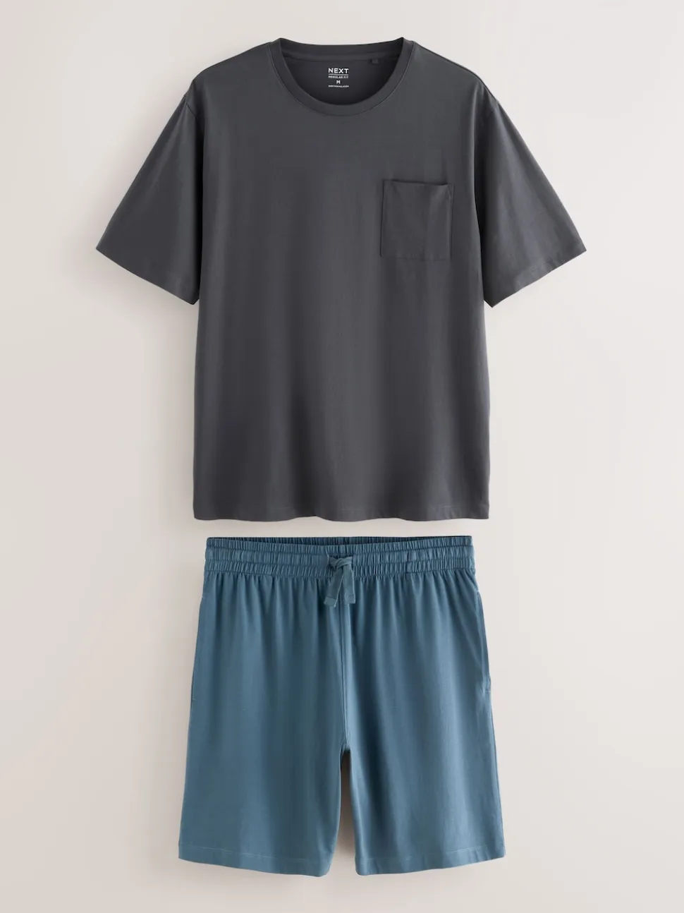 Slate Grey Short Sleeve Jersey Pyjamas Set
