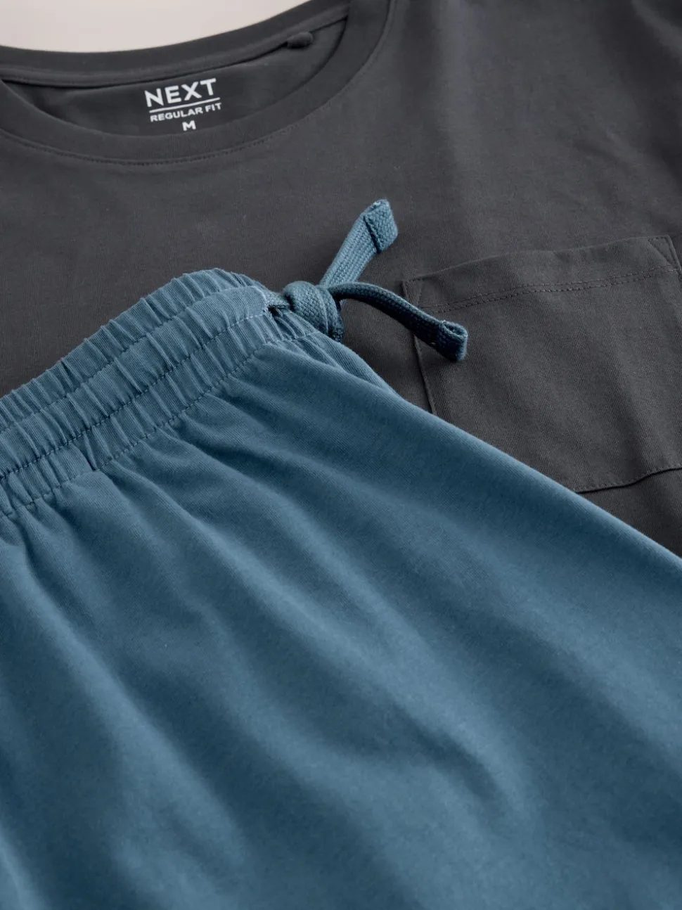 Slate Grey Short Sleeve Jersey Pyjamas Set