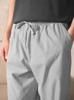 Slate Grey Signature Woven Striped Short Sleeve Pyjamas Set