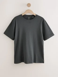 Slate Grey Signature Woven Striped Short Sleeve Pyjamas Set