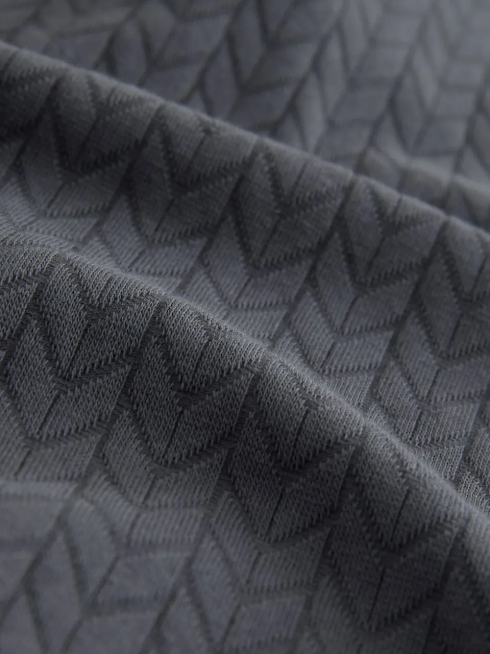 Slate Grey Slim Fit N.Premium Smart Jaquard Polo Shirt