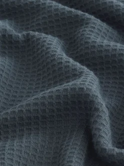 Slate Grey Soft Waffle Long Sleeve Pyjamas Set