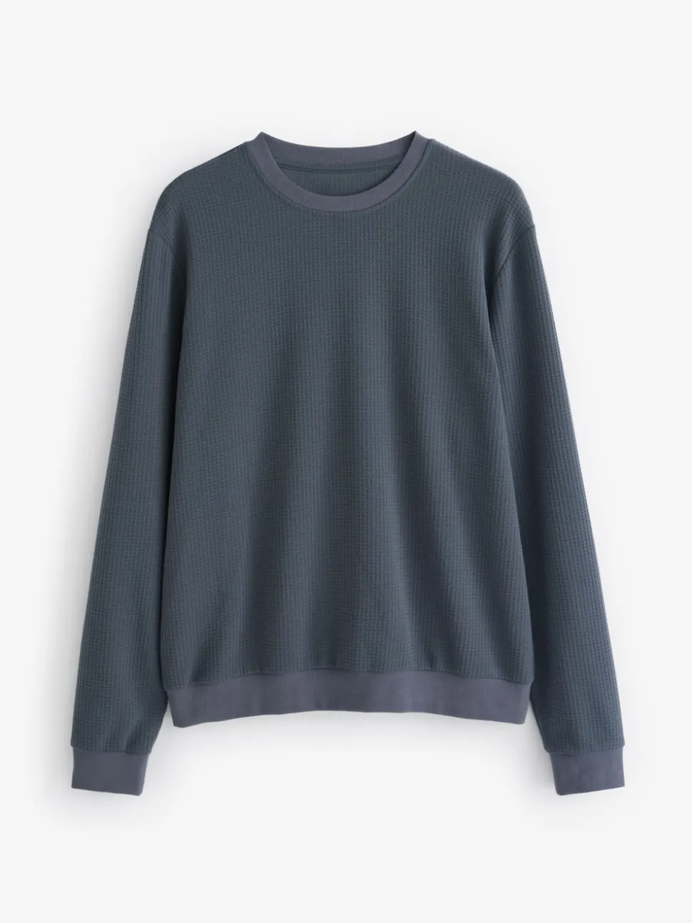Slate Grey Soft Waffle Long Sleeve Pyjamas Set