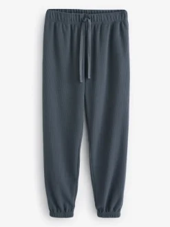 Slate Grey Soft Waffle Long Sleeve Pyjamas Set