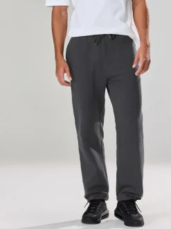 Slate Grey Straight Fit Brushback Heavyweight Joggers