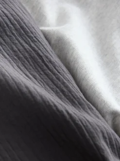 Slate Grey Stripe Trophy Neck Sweatshirt Pyjamas Set