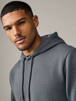 Slate Grey Textured Overhead Hoodie
