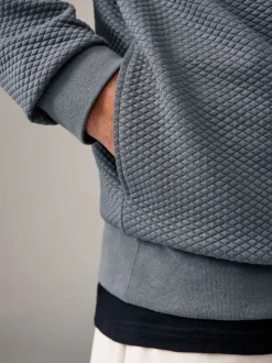 Slate Grey Textured Overhead Hoodie