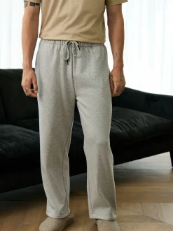 Slate Grey Velour Lined Open Hem Joggers