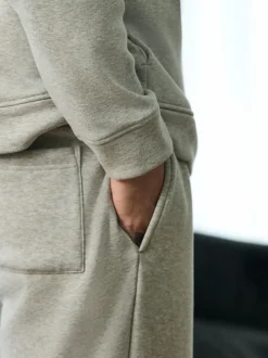 Slate Grey Velour Lined Open Hem Joggers