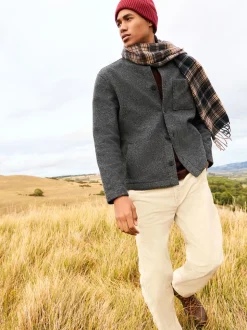 Slate Grey Wool Look Fleece Shacket