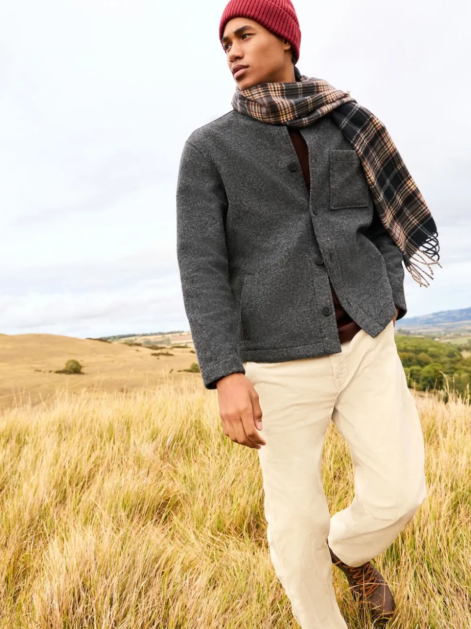 Slate Grey Wool Look Fleece Shacket