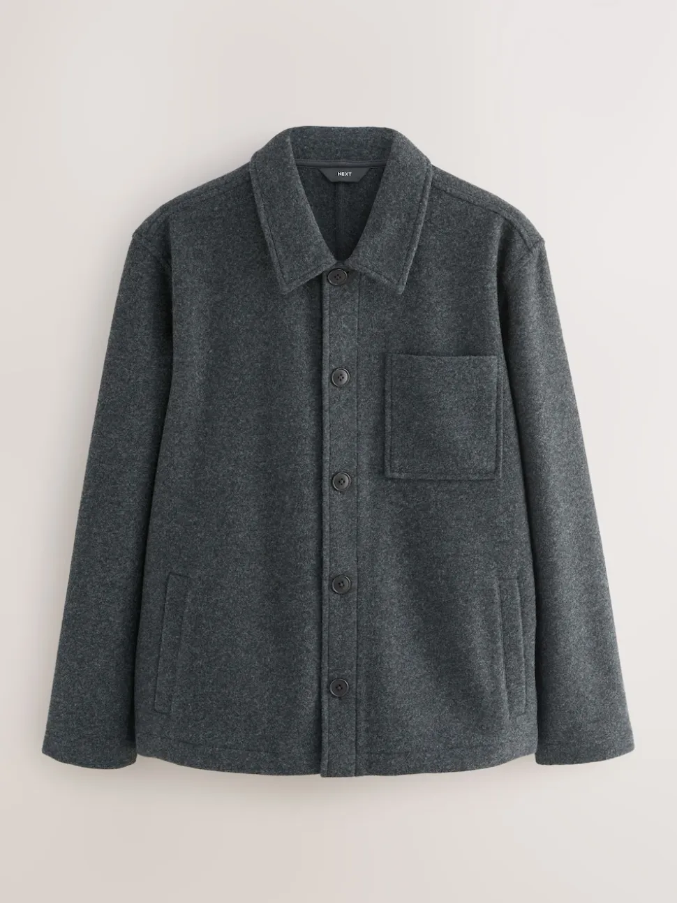 Slate Grey Wool Look Fleece Shacket