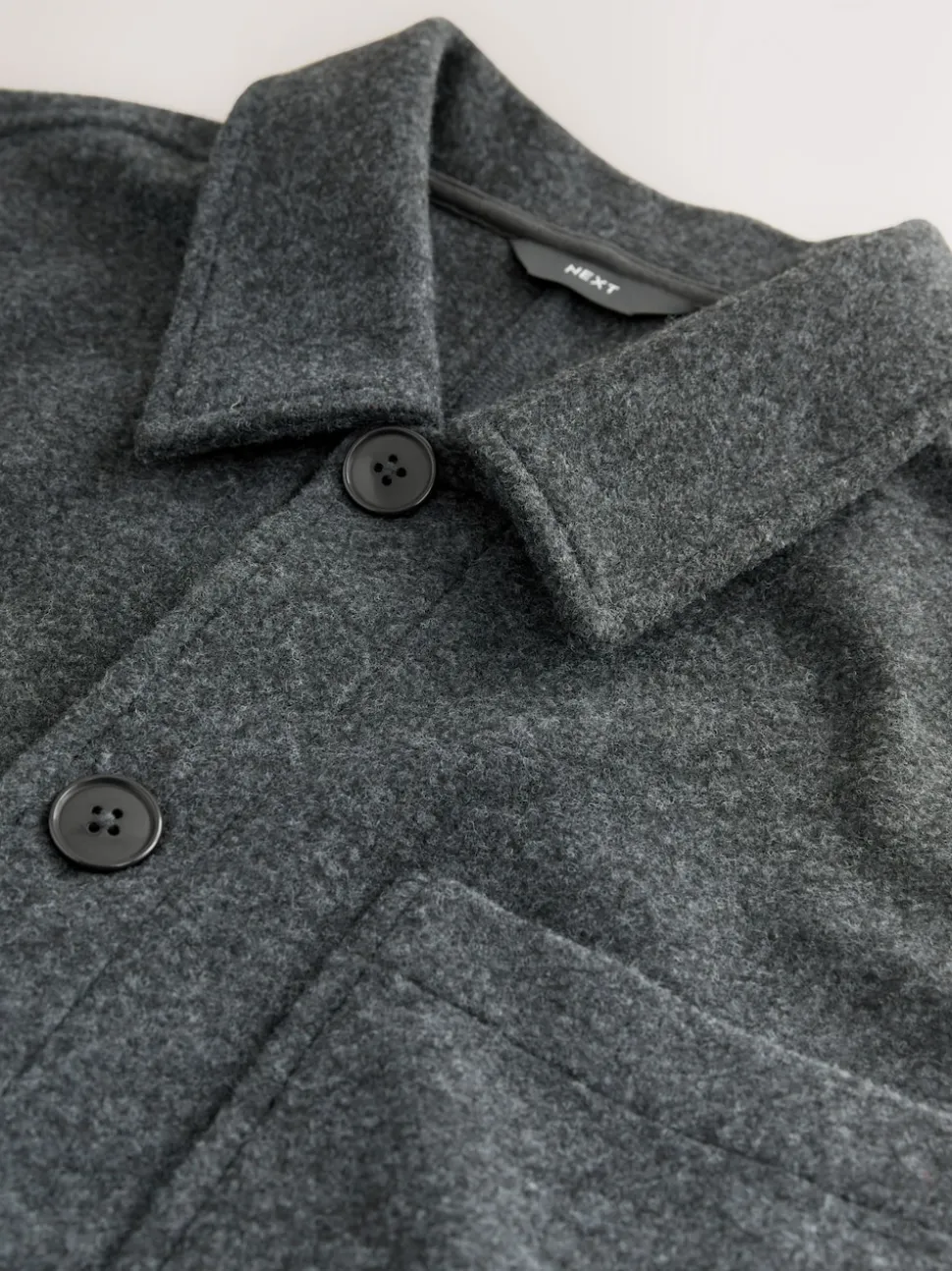 Slate Grey Wool Look Fleece Shacket