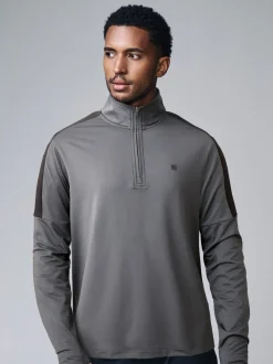 Slate Grey Zip Neck Active Training Top