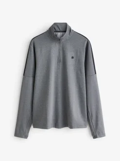 Slate Grey Zip Neck Active Training Top
