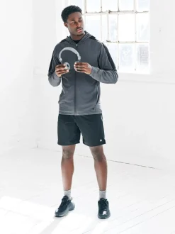 Slate Grey Zip Through Hoodie Active Training Top