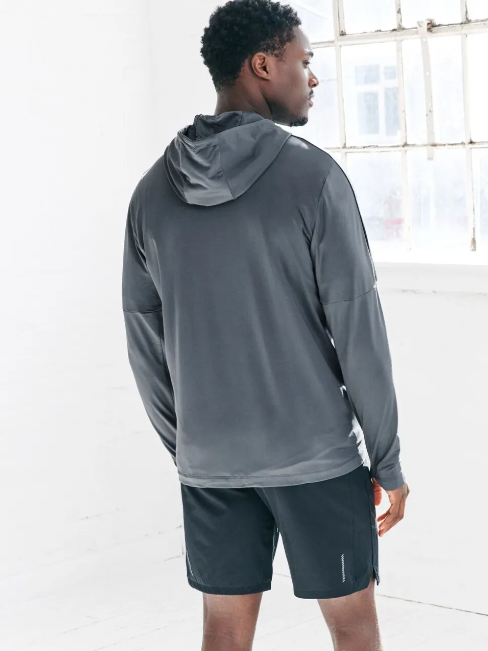 Slate Grey Zip Through Hoodie Active Training Top