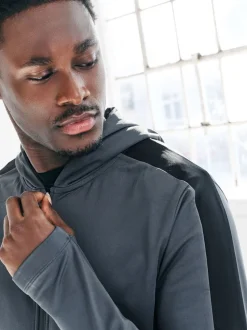 Slate Grey Zip Through Hoodie Active Training Top