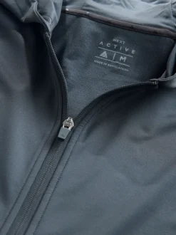 Slate Grey Zip Through Hoodie Active Training Top