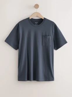 Slate Grey/Green T-Shirt And Striped Seersucker 100% Cotton Pyjamas Set