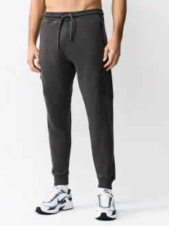 Slate Grey/Navy Blue Slim Fit Utility Brushback Heavyweight 2 Pack Cargo Joggers