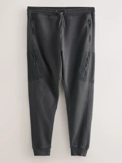 Slate Grey/Navy Blue Slim Fit Utility Brushback Heavyweight 2 Pack Cargo Joggers