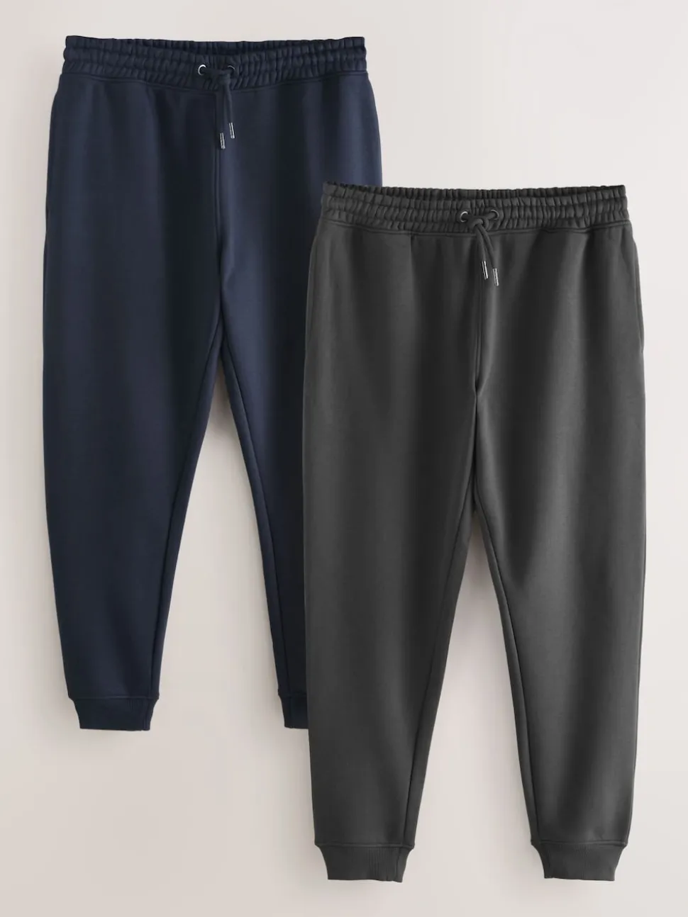Slate Grey/Navy Blue Slim Fit Brushback Heavyweight 2 Pack Joggers