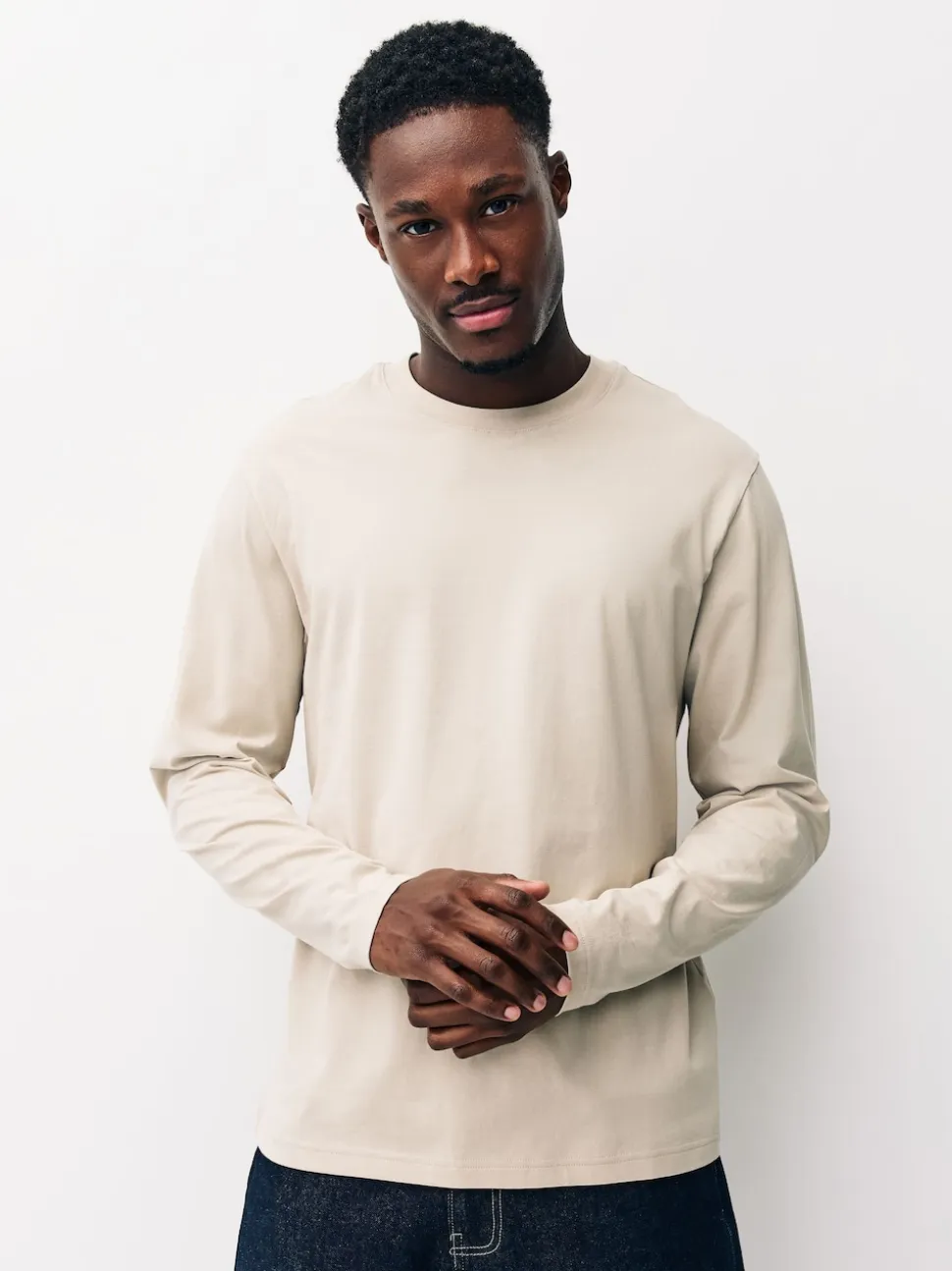 Slate/Green/Ecru/Orange/Brown Regular Fit Regular Fit Long Sleeve 100% Cotton T-Shirts 5 Pack