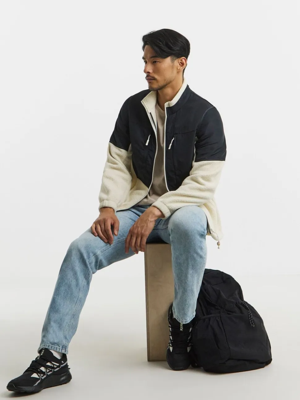 Snowdonia Black Nylon Mix Fleece