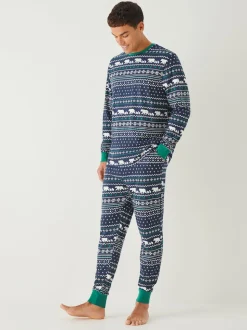 Society 8 Blue Matching Family Christmas Polar Fairisle Pyjamas Set