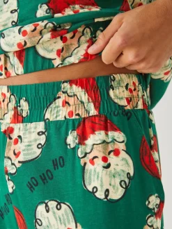 Society 8 Green Matching Family Christmas Sketchy Santa Pyjamas Set