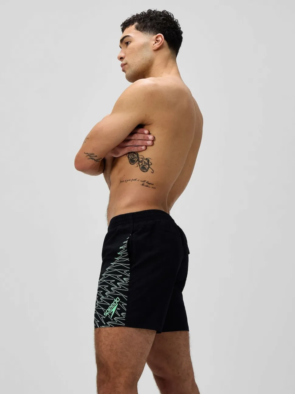 Speedo Green Medley Logo 16" Water Shorts