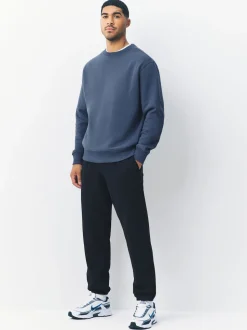 Steel Blue Regular Fit Heavyweight Cotton Rich Crew Neck Sweatshirt