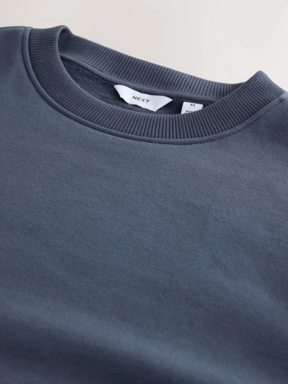 Steel Blue Regular Fit Heavyweight Cotton Rich Crew Neck Sweatshirt