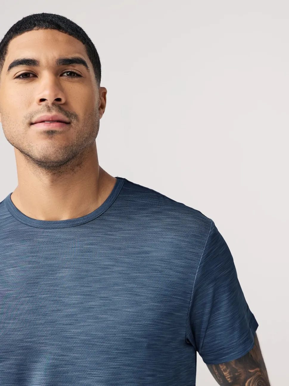 Steel Blue Short Sleeve Tee Active Gym Training Top