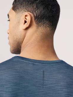 Steel Blue Short Sleeve Tee Active Gym Training Top