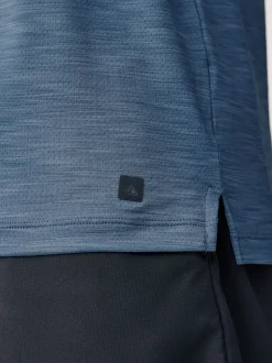 Steel Blue Short Sleeve Tee Active Gym Training Top