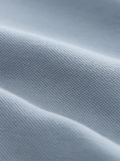 Steel Blue Slim Fit Short Sleeve Pique Polo Shirt