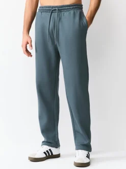 Steel Blue Straight Fit Brushback Heavyweight Joggers